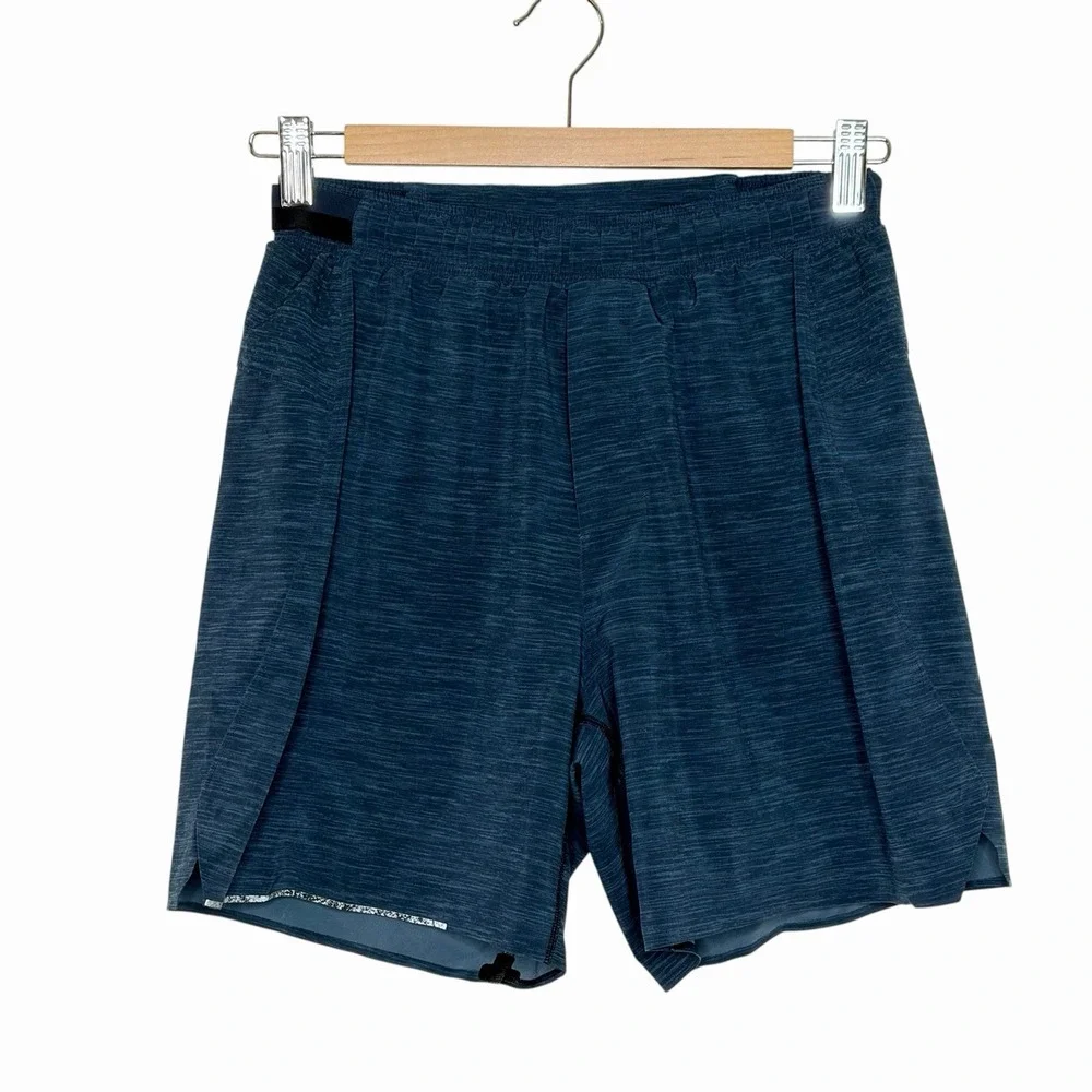 Lululemon Mens Lined Shorts Navy Blue Size Small Athletic Tech Performance Gym